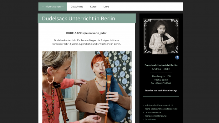 Musiklehrer Dudelsack Unterricht Berlin